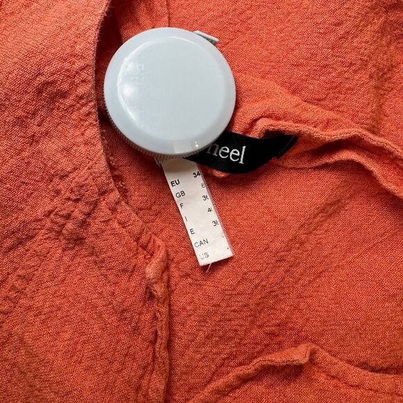 Q’neel Textured Sleeveless Blouse Orange Women's 4 EU 34 Lagenlook Rustic Barn - Picture 10 of 10